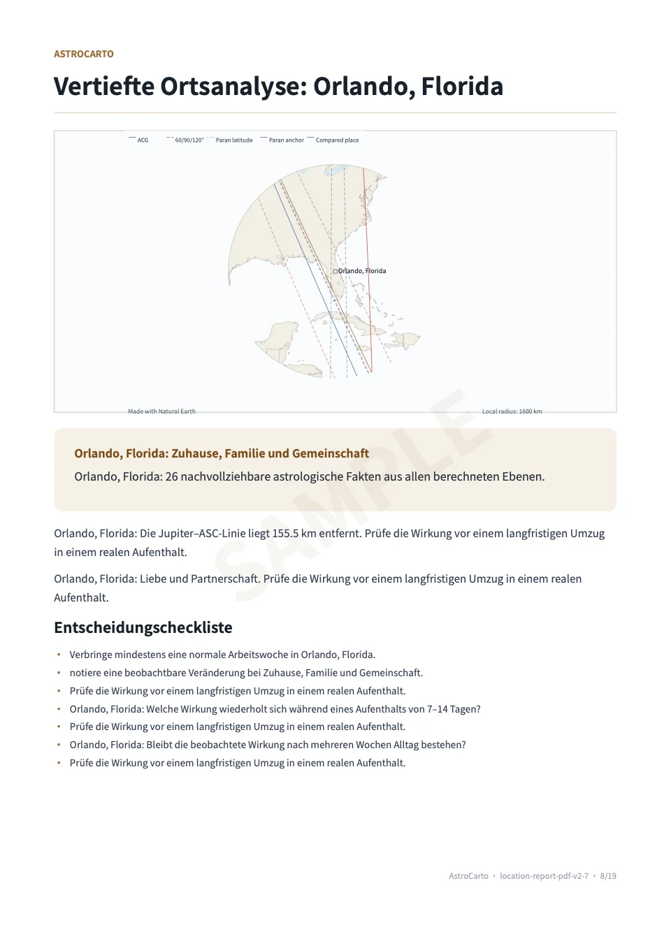 Echte Seite aus dem persönlichen Astrocartography-Beispiel-PDF 8