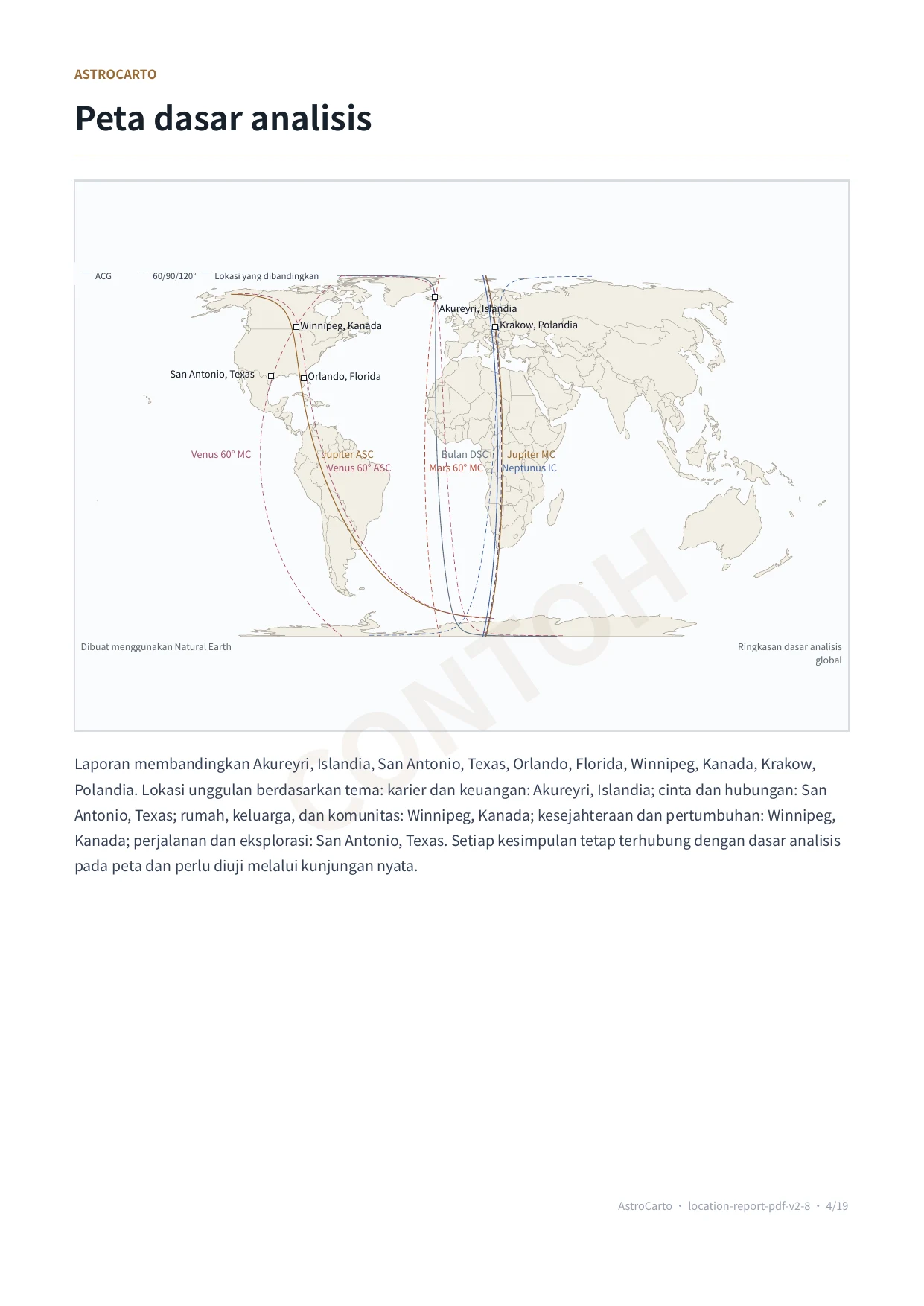 Halaman asli dari contoh PDF laporan astrocartography pribadi 4