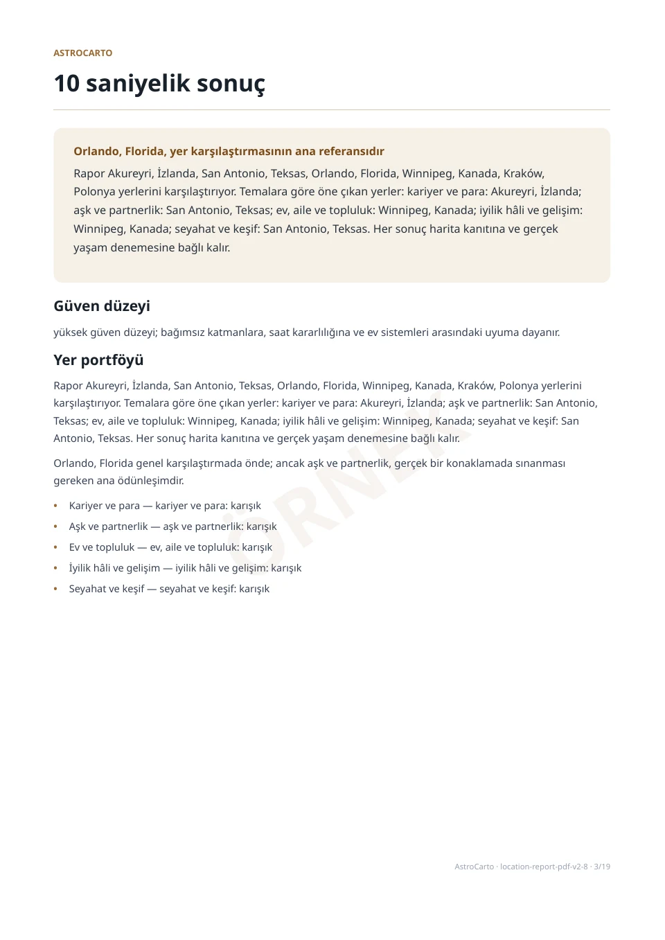 Kişisel astrokartografi örnek PDF'sinden gerçek sayfa 3