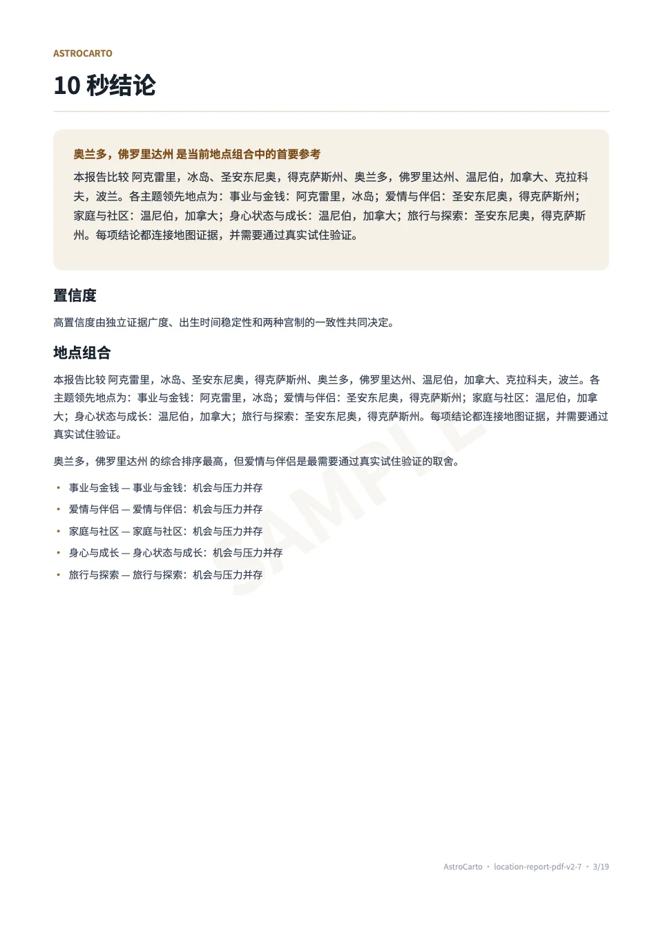 个人地理占星示例 PDF 的真实报告页面 3